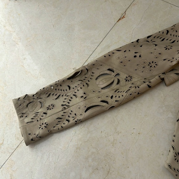 Haute Hippie Floral Laser-Cut 100% Lamb Leather Jacket - Picture 3 of 3